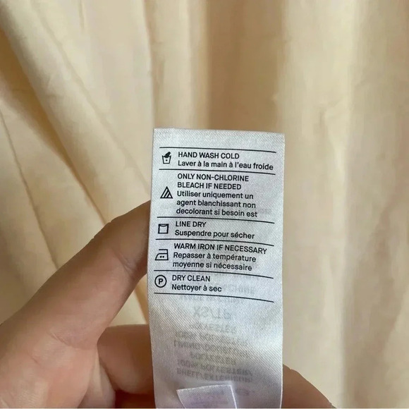 Vince Poet Long Sleeve Dress in Sandalwood Beige Textured Sheer Asymmetrical Hem - Picture 13 of 16